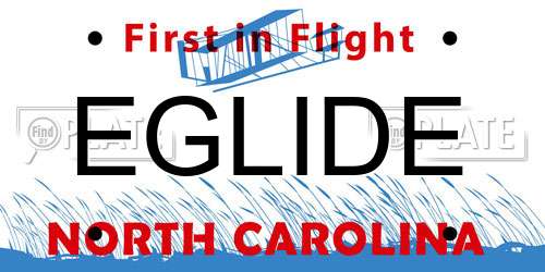 EGLIDE North Carolina License Plate