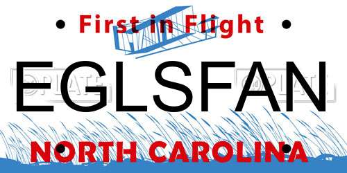 EGLSFAN North Carolina License Plate
