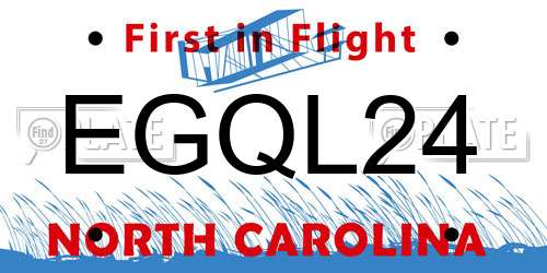 EGQL24 North Carolina License Plate