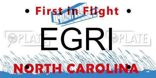 EGRI North Carolina License Plate