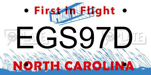 EGS97D North Carolina License Plate