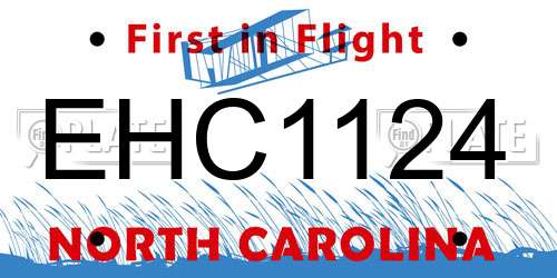 EHC1124 North Carolina License Plate