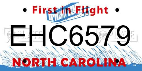 EHC6579 North Carolina License Plate