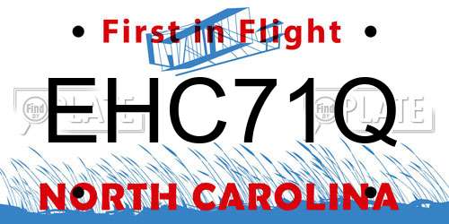 EHC71Q North Carolina License Plate
