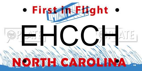 EHCCH North Carolina License Plate