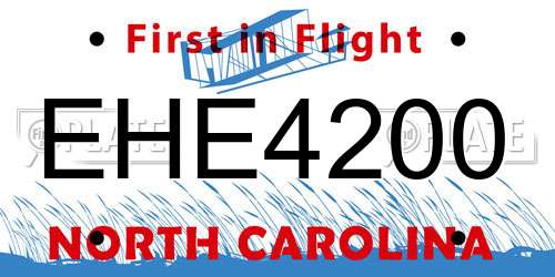 EHE4200 North Carolina License Plate