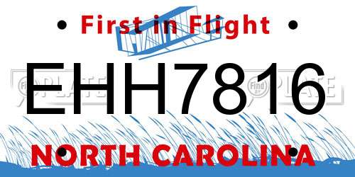 EHH7816 North Carolina License Plate