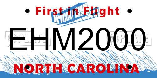 EHM2000 North Carolina License Plate