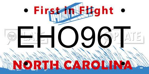EHO96T North Carolina License Plate