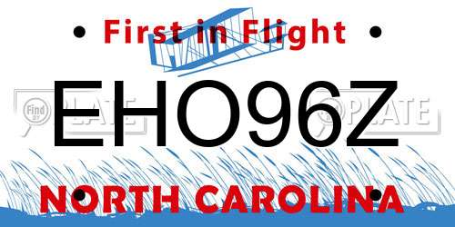 EHO96Z North Carolina License Plate