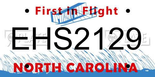 EHS2129 North Carolina License Plate