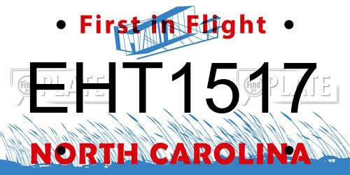 EHT1517 North Carolina License Plate
