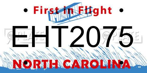EHT2075 North Carolina License Plate