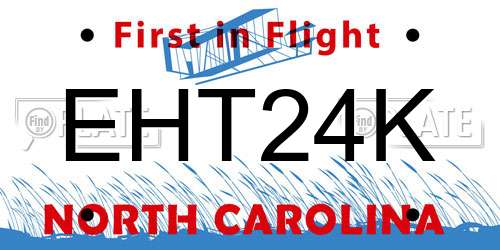 EHT24K North Carolina License Plate