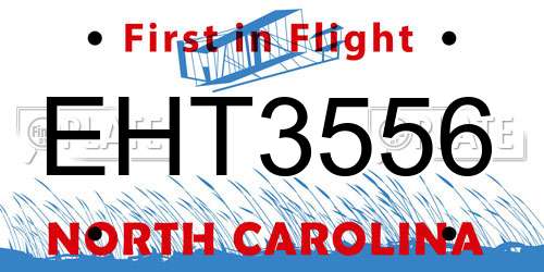 EHT3556 North Carolina License Plate