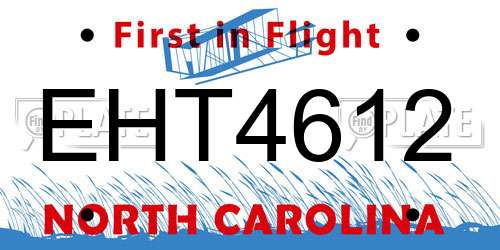 EHT4612 North Carolina License Plate