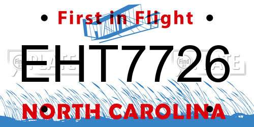 EHT7726 North Carolina License Plate