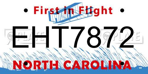 EHT7872 North Carolina License Plate