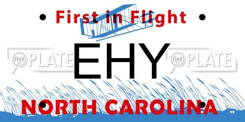 EHY North Carolina License Plate