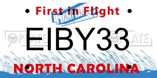 EIBY33 North Carolina License Plate