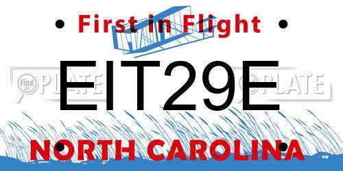 EIT29E North Carolina License Plate