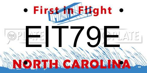 EIT79E North Carolina License Plate
