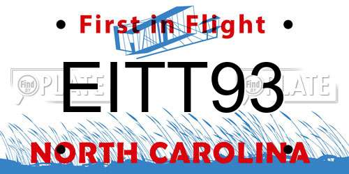 EITT93 North Carolina License Plate