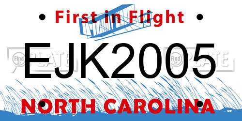 EJK2005 North Carolina License Plate