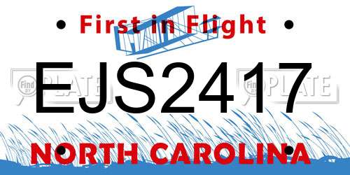 EJS2417 North Carolina License Plate