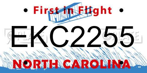 EKC2255 North Carolina License Plate
