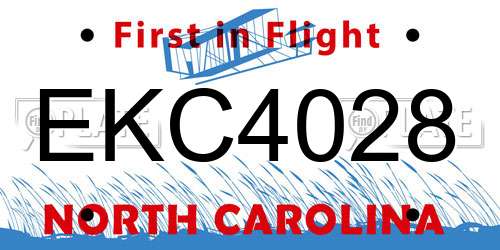 EKC4028 North Carolina License Plate