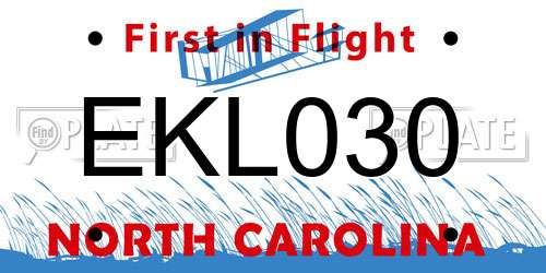 EKL030 North Carolina License Plate