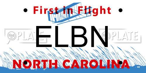 ELBN North Carolina License Plate