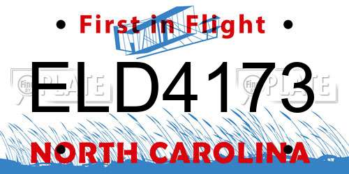 ELD4173 North Carolina License Plate