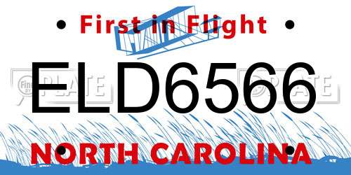 ELD6566 North Carolina License Plate