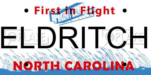ELDRITCH North Carolina License Plate