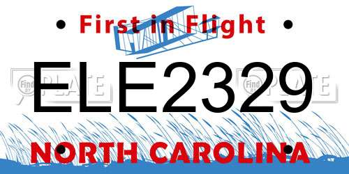 ELE2329 North Carolina License Plate