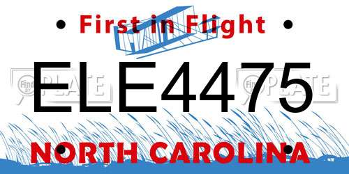 ELE4475 North Carolina License Plate
