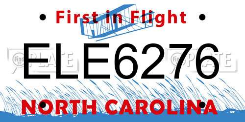 ELE6276 North Carolina License Plate