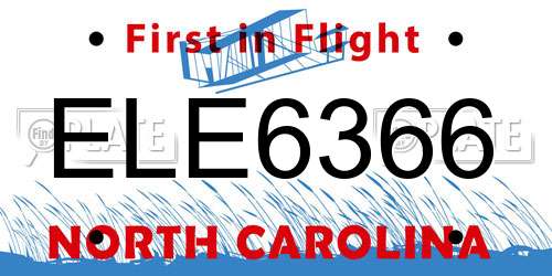 ELE6366 North Carolina License Plate