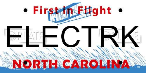 ELECTRK North Carolina License Plate