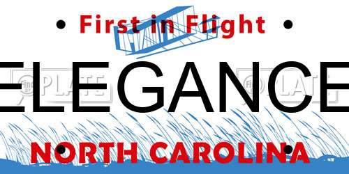 ELEGANCE North Carolina License Plate