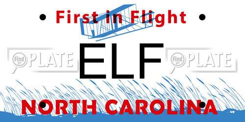 ELF North Carolina License Plate