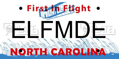 ELFMDE North Carolina License Plate