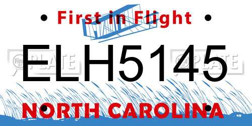 ELH5145 North Carolina License Plate