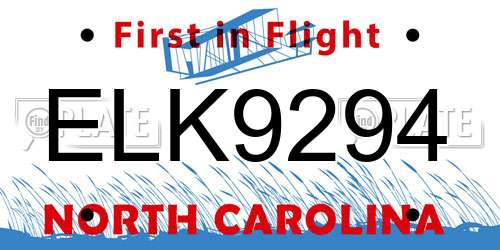 ELK9294 North Carolina License Plate