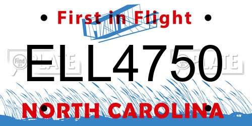 ELL4750 North Carolina License Plate