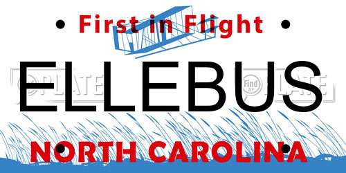 ELLEBUS North Carolina License Plate