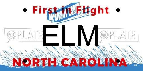 ELM North Carolina License Plate