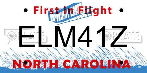 ELM41Z North Carolina License Plate